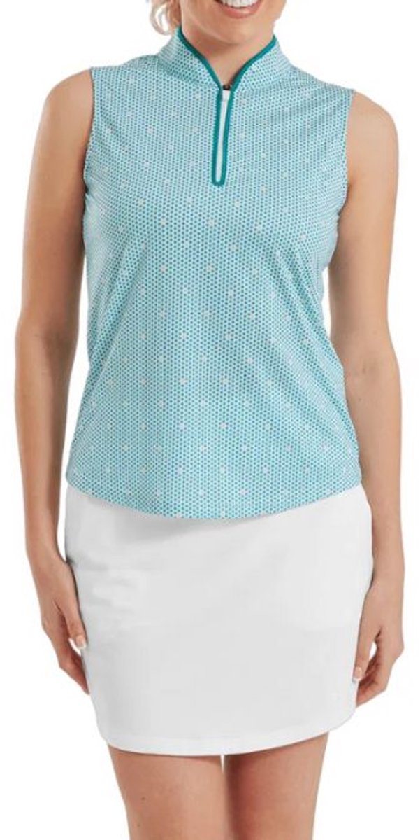 Footjoy Dames Front Tank Print Wit Turquiose van Footjoy — afbeelding 3