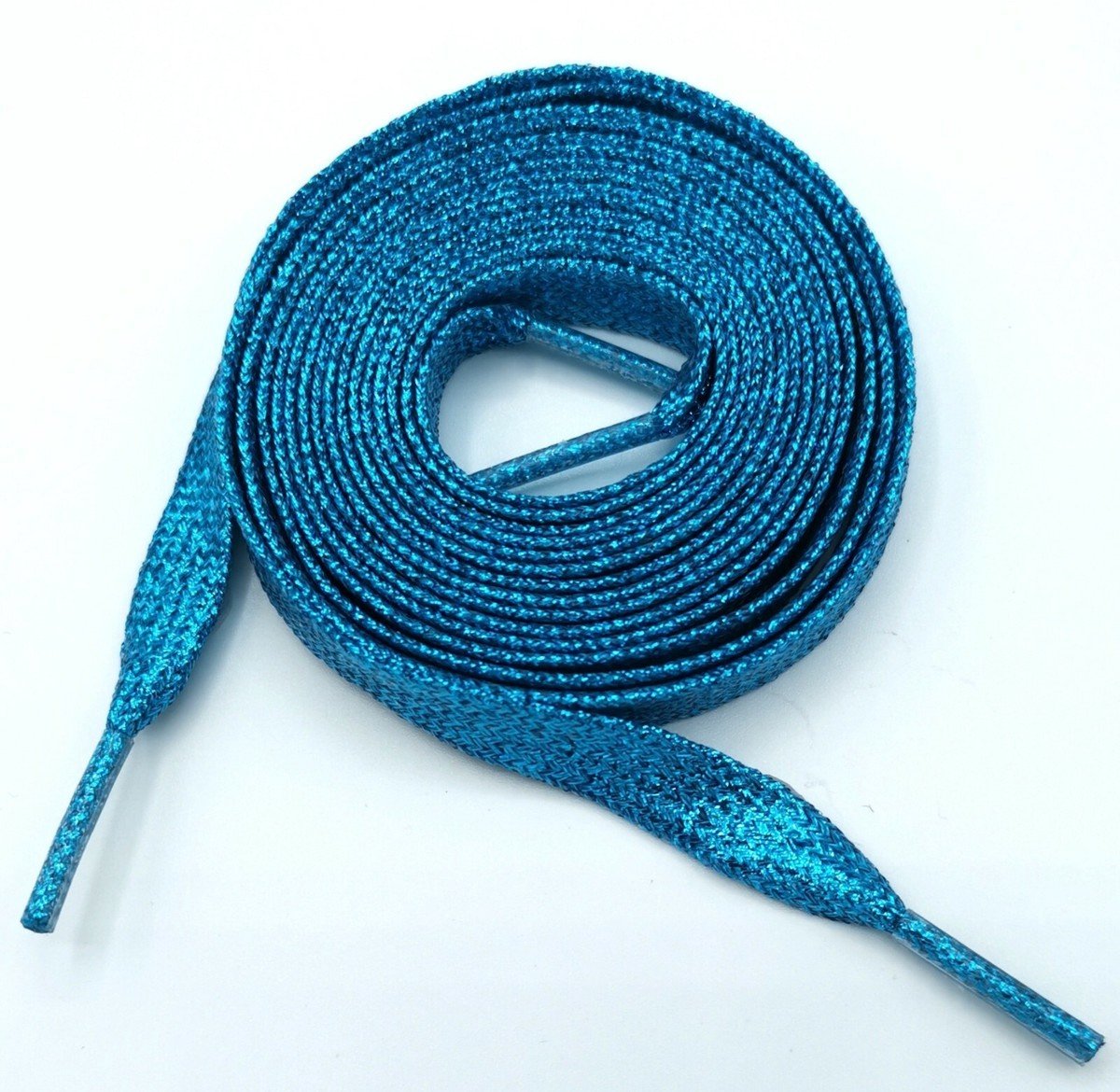 Veters - Schoenveters - Glitterveters - 130 cm - Platte veters met glitter - Shoelaces - 1 paar - Blauw - Mode accessoire - Jonyx