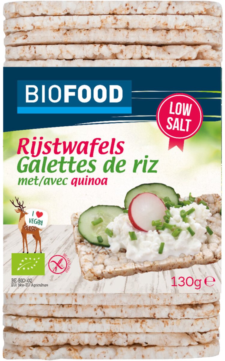 Damhert - Biofood Maiswafels Quinoa Biologisch - 12 x 130 gr - Voordeelverpakking