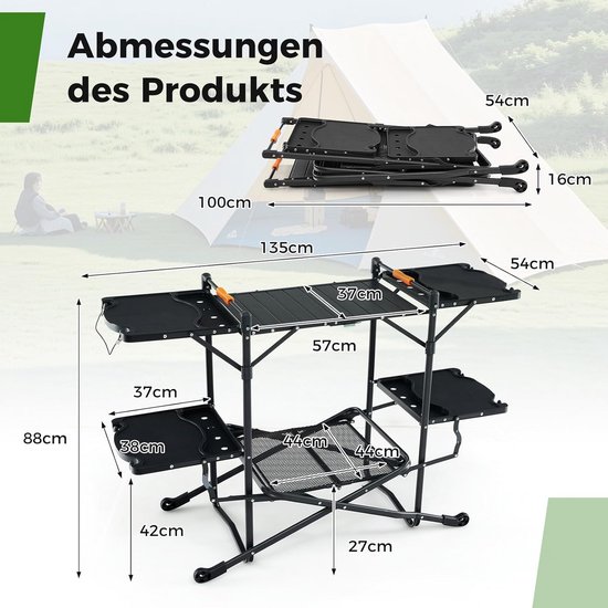 Campingkeuken - Kampeerkast - Kampeerkeuken - Opvouwbaar - Inklapbaar - Outdoor — afbeelding 3