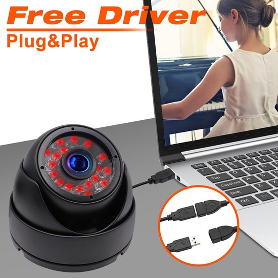 USB Dome Camera 720P Dag en Nachtzicht Waterdicht voor Beveiliging — afbeelding 4