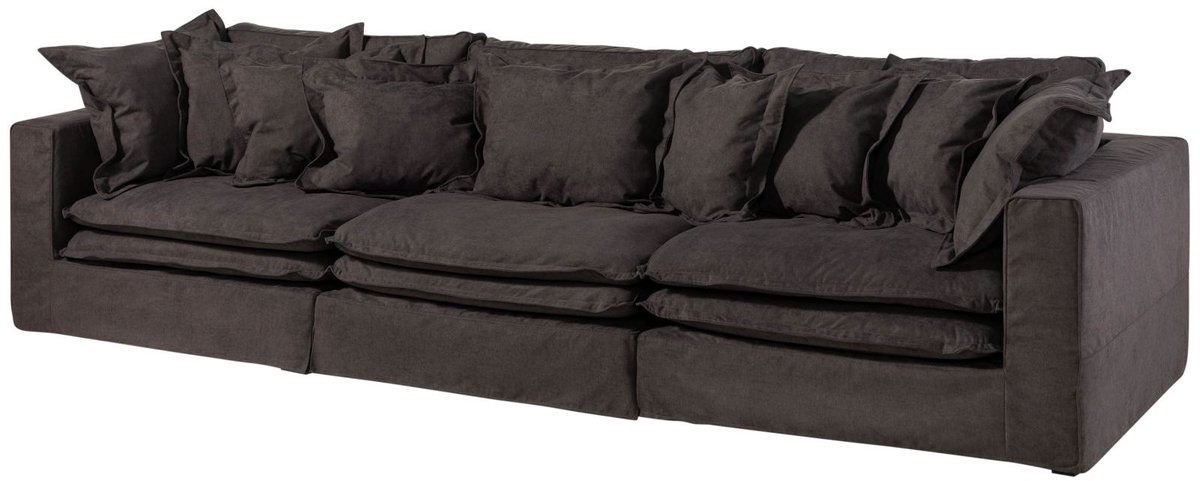 MASSIVMOEBEL24.DE 3-zitsbank donkergrijs Korsika 341x117x90 cm SOFAS deels gemonteerd