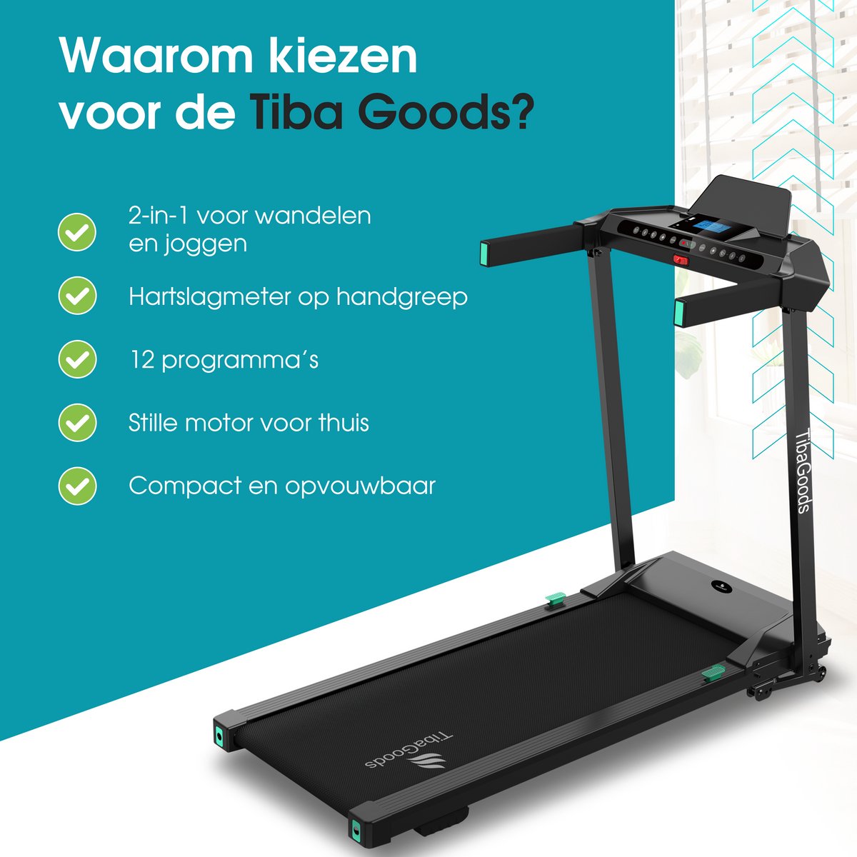 Afbeelding 3 van TibaGoods Elektrische Loopband - Wandelband - Hometrainer - Inklapbaar - 9% Handmatige hellingsfunctie - 12 Programma's - Sport - 1 t/m 12 kmh - Walking pad - Voor Thuis - Dubbele Olie