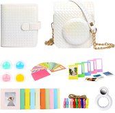 Somstyle Set Accessoires de vêtements pour bébé de Luxe adapté pour Fujifilm Instax Mini 12 – Étui étanche avec sangle de transport et plus encore – Wit