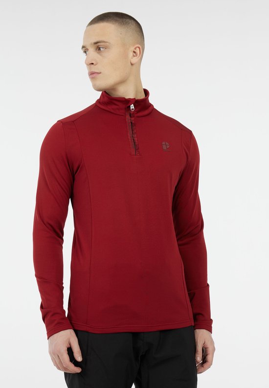 Protest Rewill - Pull de ski à manches longues pour homme - Fermeture éclair 1/4 - Rouge velours