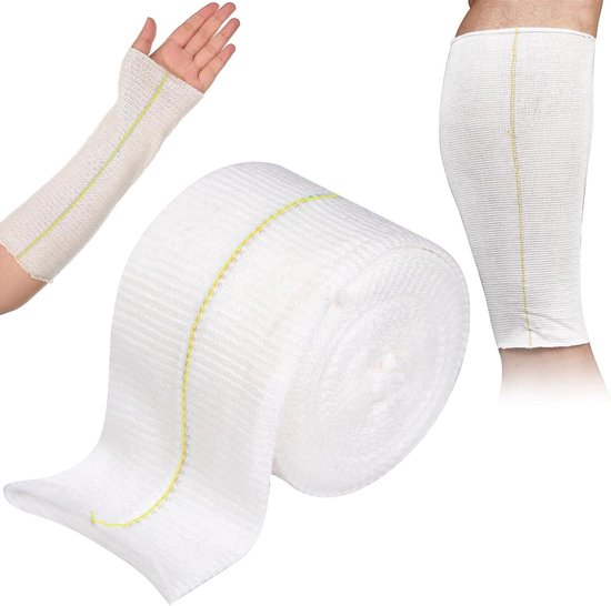 Foto: Zware visco elastische bandage ademend fixeerverband slangverband elastische slangvormige bandage 10 75 cm x 5 m voor arm knie enkels knie ledematen slangfixeerbandage 