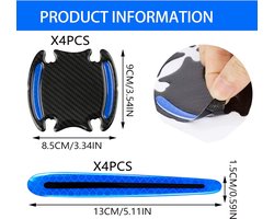 Autodeurklinkbescherming - universele sticker - deurgreepbescherming voor auto - reflecterende autodeurgreep - beschermfolie voor handgrepen - anti-lak - krasbescherming - afdekkingen - 8 stuks - auto accessoires - bescherming