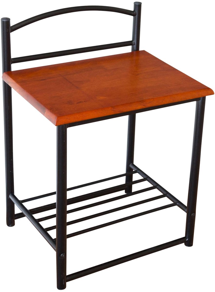 Homestyle4u Nachtkastje - 40x64x40 cm - zwart - metaal