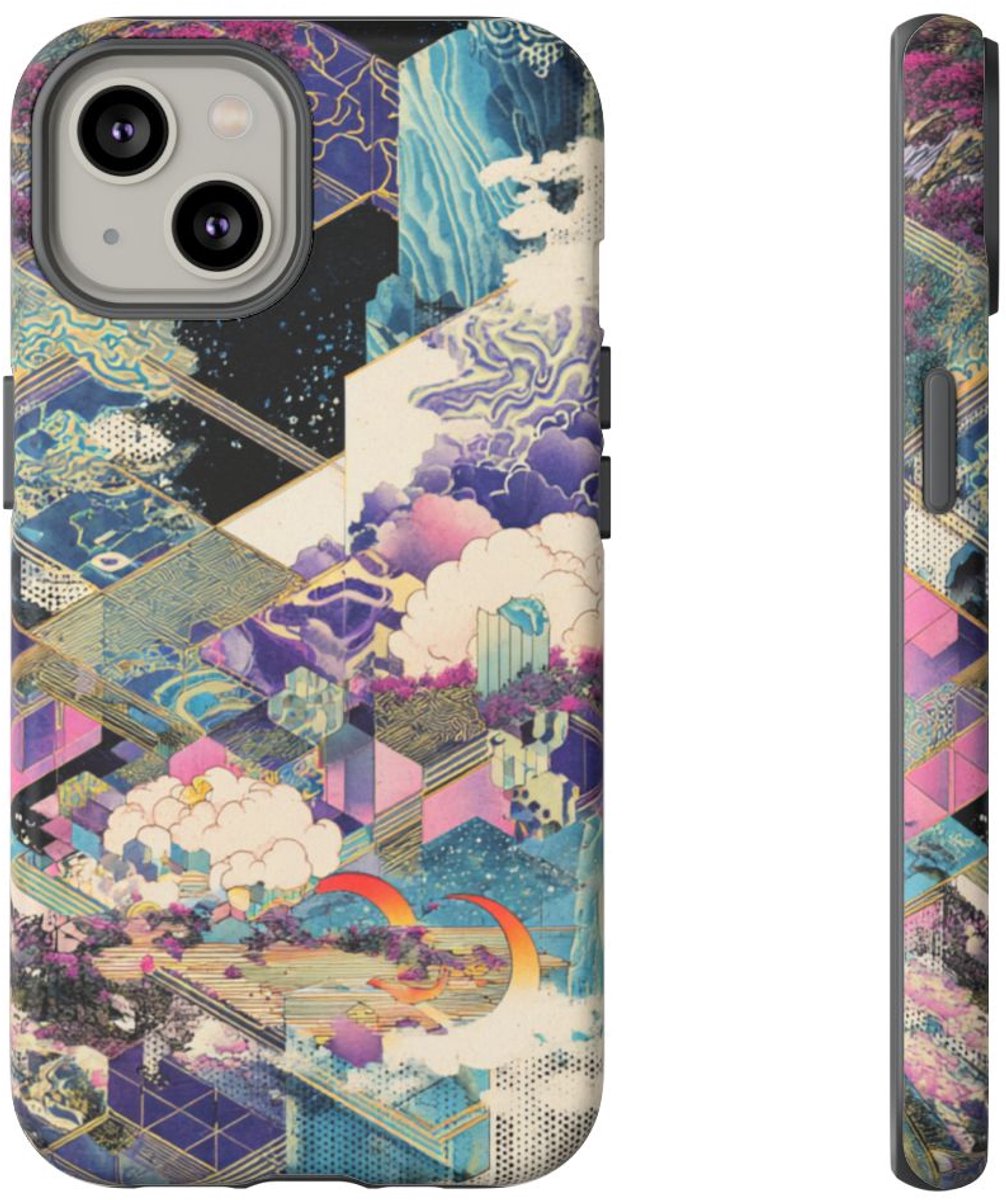Abstracte Geometrische Natuurtaferelen – Telefoonhoesje Geschikt voor iPhone 14