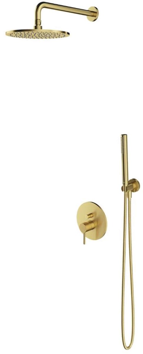 OMNIRES Y - Doucheset met inbouwkraan, met inbouwdeel, diameter 25 cm, geborsteld messing SYSY35BSB