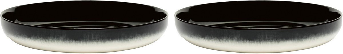 Serax Dé Tableware By Ann Demeulemeester Diep Bord Ø24 Set Van 2 White/Black B