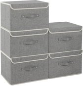 Unyqoos® Set de 5 Boîtes de rangement pliables avec couvercle et poignée pour Vêtements et Accessoires de vêtements pour bébé