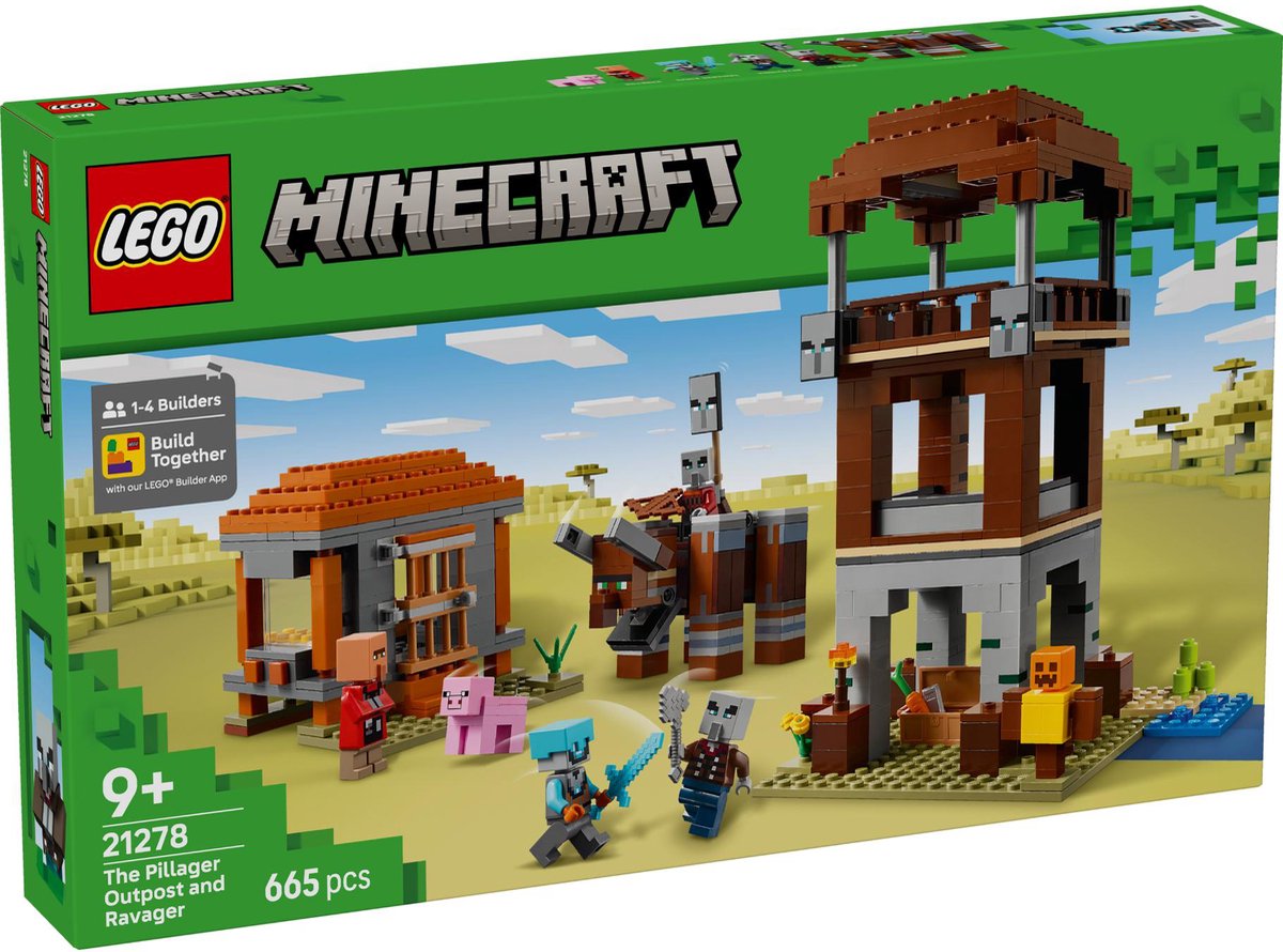 LEGO 21278 Minecraft De Plunderaar Buitenpost En  Verwoester