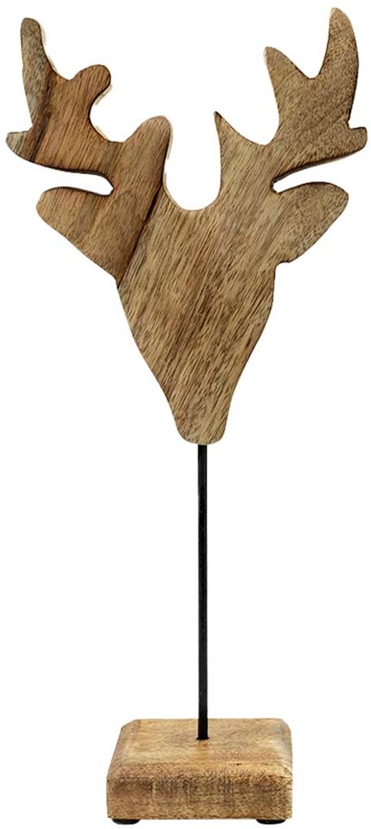 staand hert mango hout h33,5 d14,5x8cm