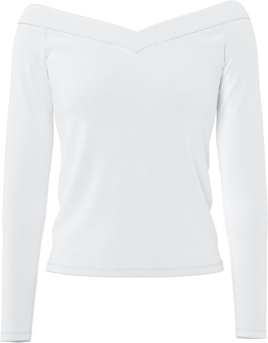 PIECES - PCMALIVA LS OFFS V-NECK TOP JRS NOOS BC - Femme - Chemisiers
