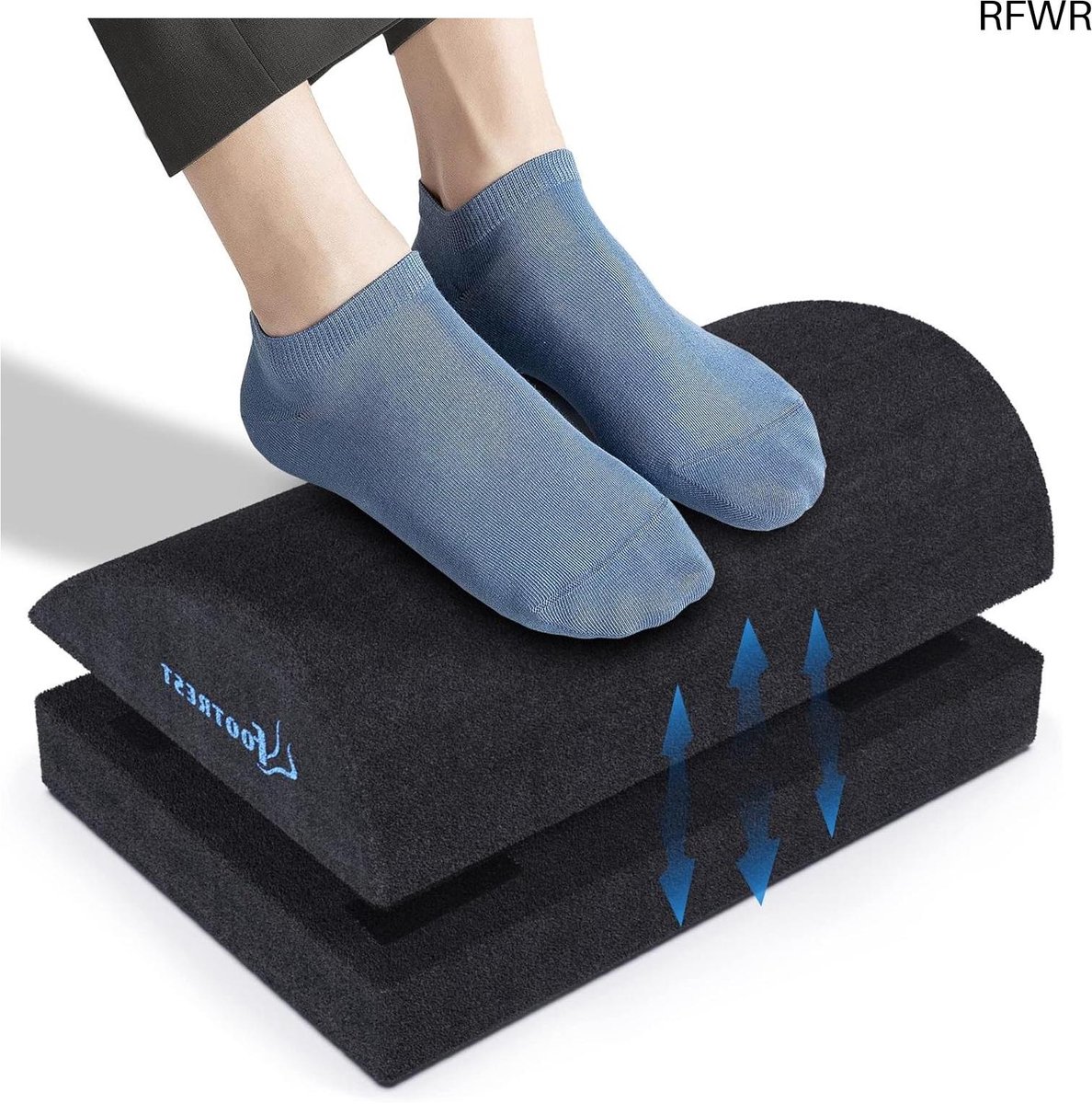 RFWR® Ergonomische verstelbare voetensteun voor bureau met antislip en traagschuim