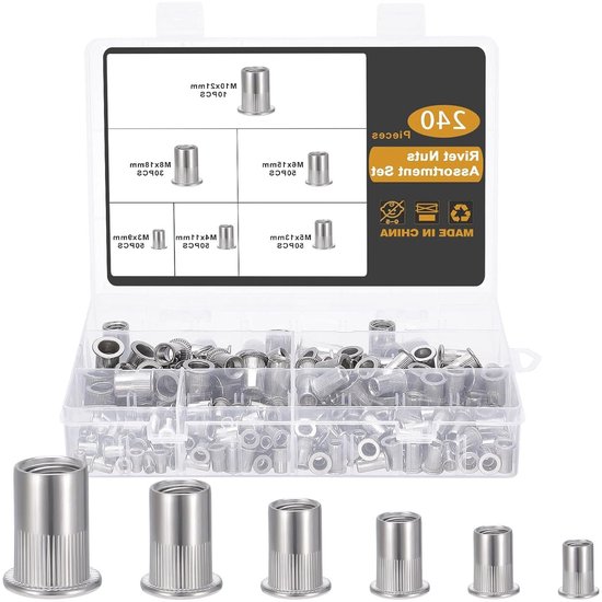 Geko Assortiment Blindklinkmoeren Aluminium En Staal 300-delig (g02910