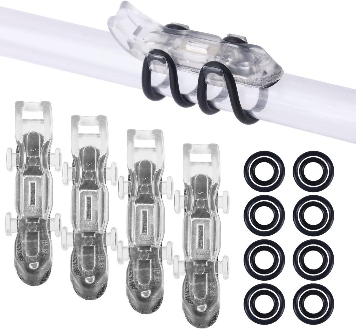 Allecto Plus - Magnetische Haakhouder - Set van 4 - Zwart - Inclusief Rubberen Ringen - Duurzame Hengelhouder - Voor Haken en Aas