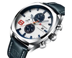 Manike 8324 Chronograaf Herenhorloge – Sportief Elegant Design – Klassiek Design – Quartz Uurwerk – Echt Leren Band – 24-uurs Subdial – 3ATM Waterbestendig – Elegant & Tijdloos – Stijlvol & Functioneel
