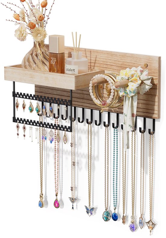 Lolalet Sieradendoos Organizer voor vrouwen meisjes, 2 lagen sieraden