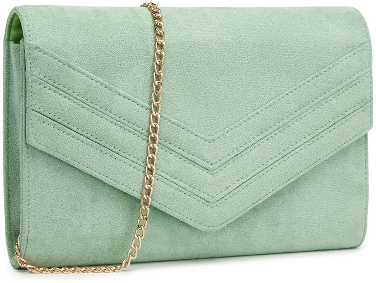 Miss Lulu Clutch Dames Suède Look Lichtgewicht Schoudertas voor Bruiloften Feesten Ballen