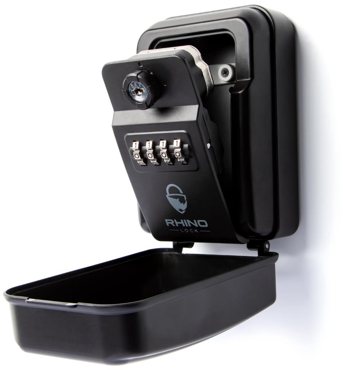 Rhino Lock Secure Pro Mk 2 – Combinatie-muursleutelkluis – Sleutelkluis/sleutelkastje – Grote interne sleutelopslagruimte met 4-cijferig slot, noodsleuteltoegang en