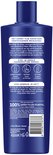 Achterkant van Andrélon MEN Marine Fresh Shampoo fles. Met ingrediëntenlijst, gebruiksaanwijzing en 100% gerecycled plastic logo.