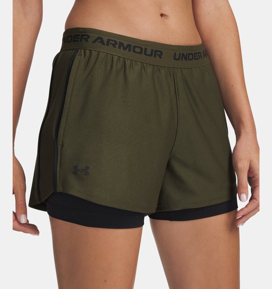 Under Armour Damen Sportshorts Tech Play Up 2In1 Shorts 1389895 Green 308-XS