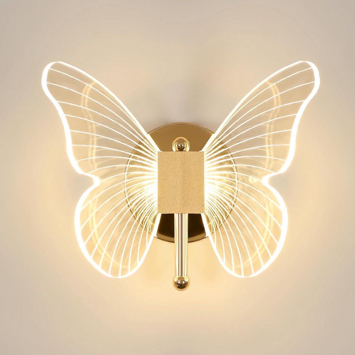 10W LED-wandlamp, creatieve vlinderwandlamp, 3-kleuren verstelbaar 3000K-6500K bedlamp, wandlamp voor slaapkamers, decoratieve binnenverlichting