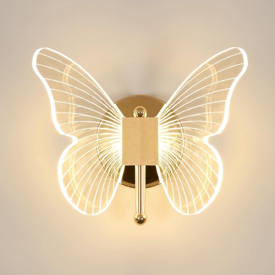 Foto: 10w led wandlamp creatieve vlinderwandlamp 3 kleuren verstelbaar 3000k 6500k bedlamp wandlamp voor slaapkamers decoratieve binnenverlichting