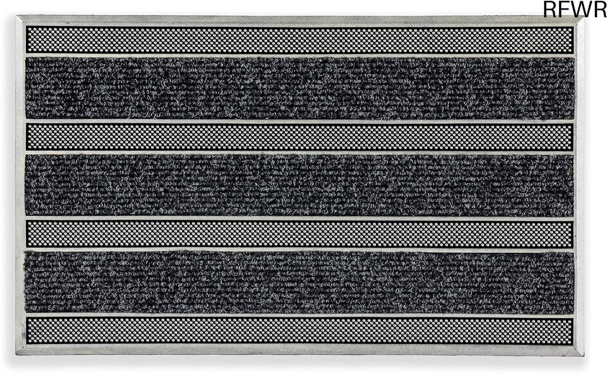 RFWR Antislip deurmat voor buiten - weerbestendig en slijtvast 45x75 cm Grijs