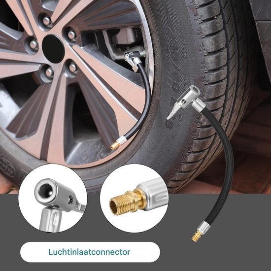 TOVBMUP Bandenpompslang - Verlengbuis voor autobanden - Pompslang - Universele bandenpompslang - Slangadapter - Ventielaansluitslang - Voor auto's, motoren, fietsen - 20 cm — afbeelding 4