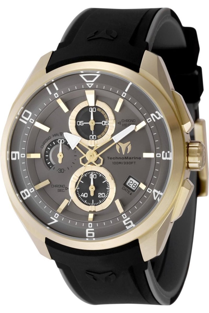 TechnoMarine OCEAN - QUANTUM TM-318125 Heren Horloge - Waterdicht - Analoog - Quartz Uurwerk - Roestvrij Staal met grijze Wijzerplaat - 44mm