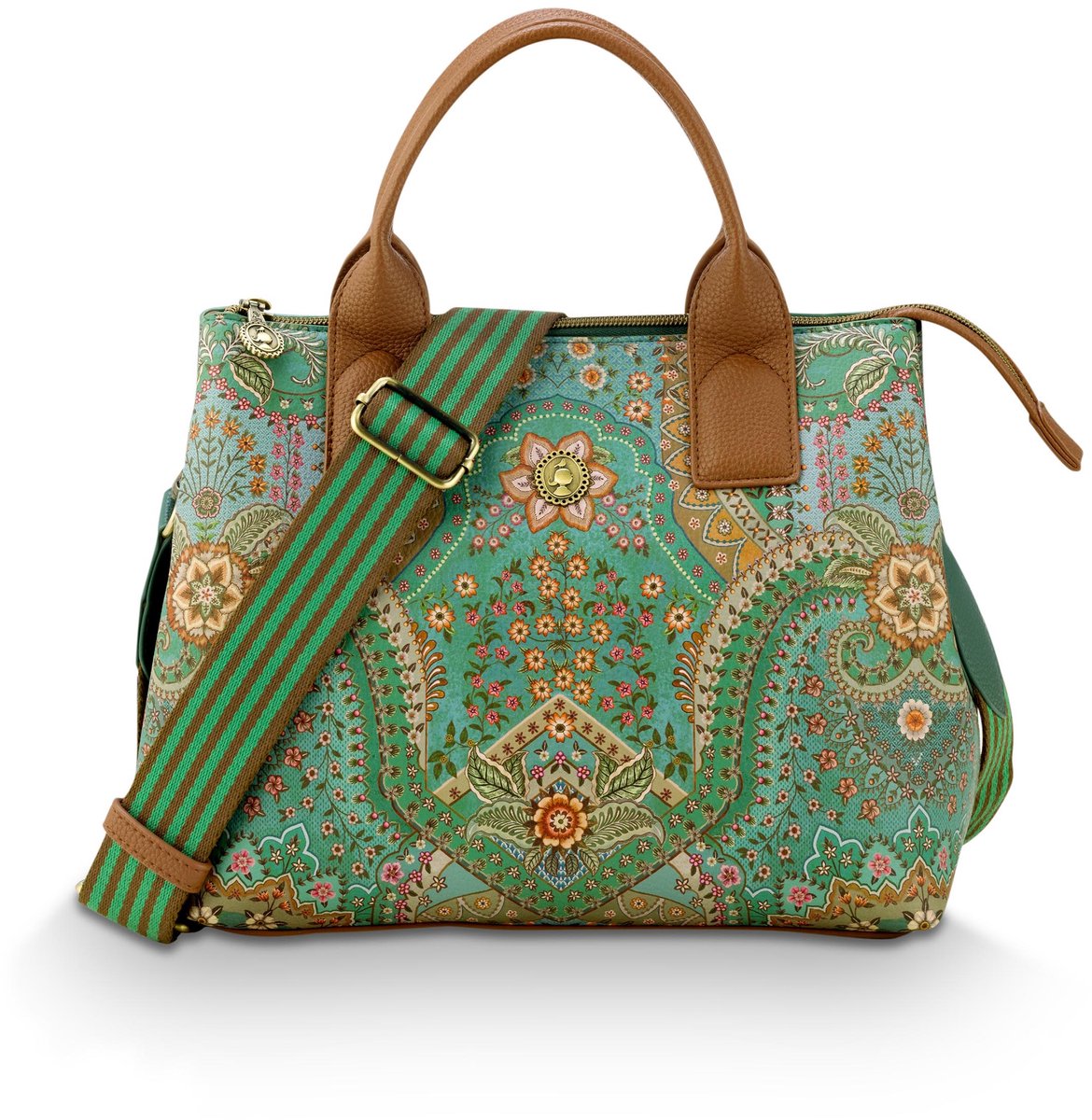 Pip Studio - Fia Handtas Dames - Tas - Jabali - Groen - 26.5x14x22cm