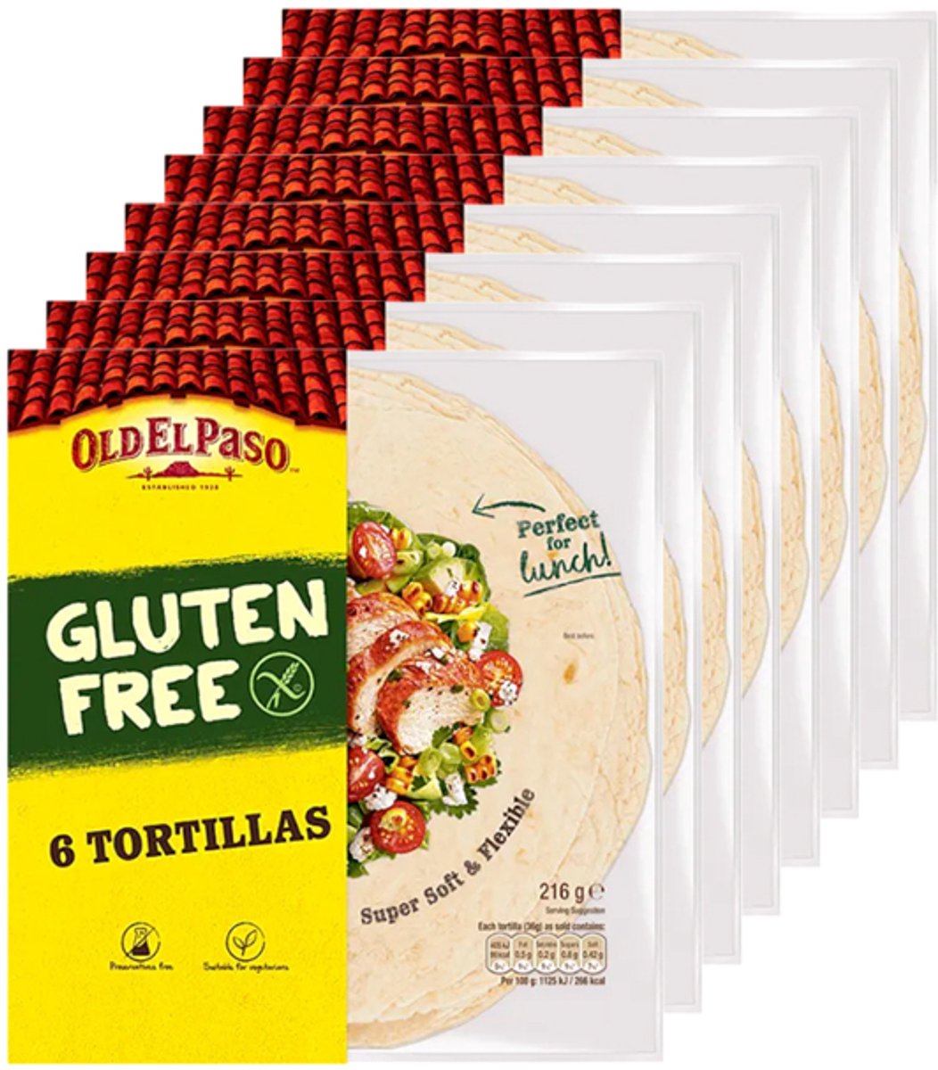 Old El Paso | Glutenvrij | Tortilla's | 8 stuks | 8 x 216 gram