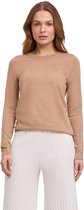 Pull FALKE Basic New Merino à col rond, élégant et classique, en laine marron, taille S