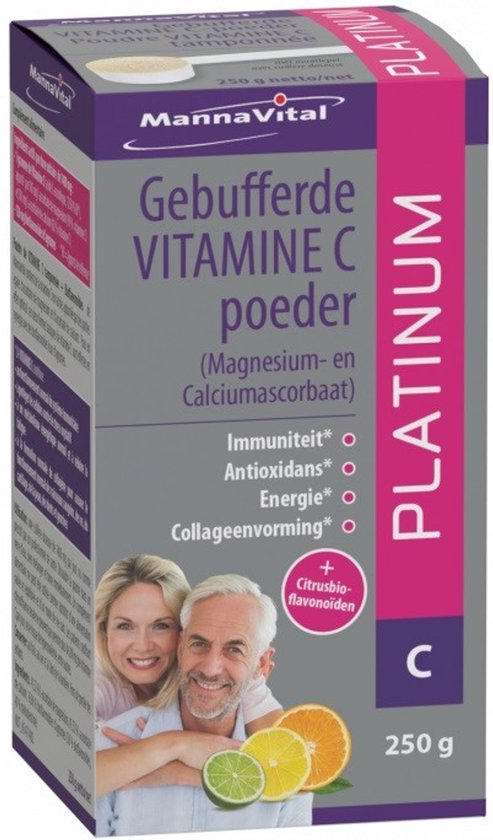 Mannavital Vitamine C Platinum Gebufferd 250 Poeder