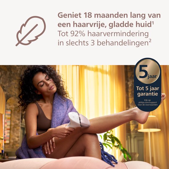 Philips Lumea IPL série 9900 - Épilateur à lumière IPL) - Analyse de la réduction des poils par IA - 4 accessoires avec tondeuse - BRP959/00