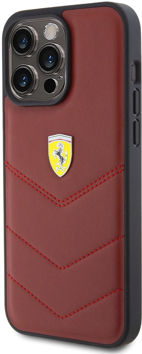 Ferrari Back cover - iPhone 15 Plus & 14 Plus - Rood - Sportief design - Schokabsorberend van Merkloos — afbeelding 2