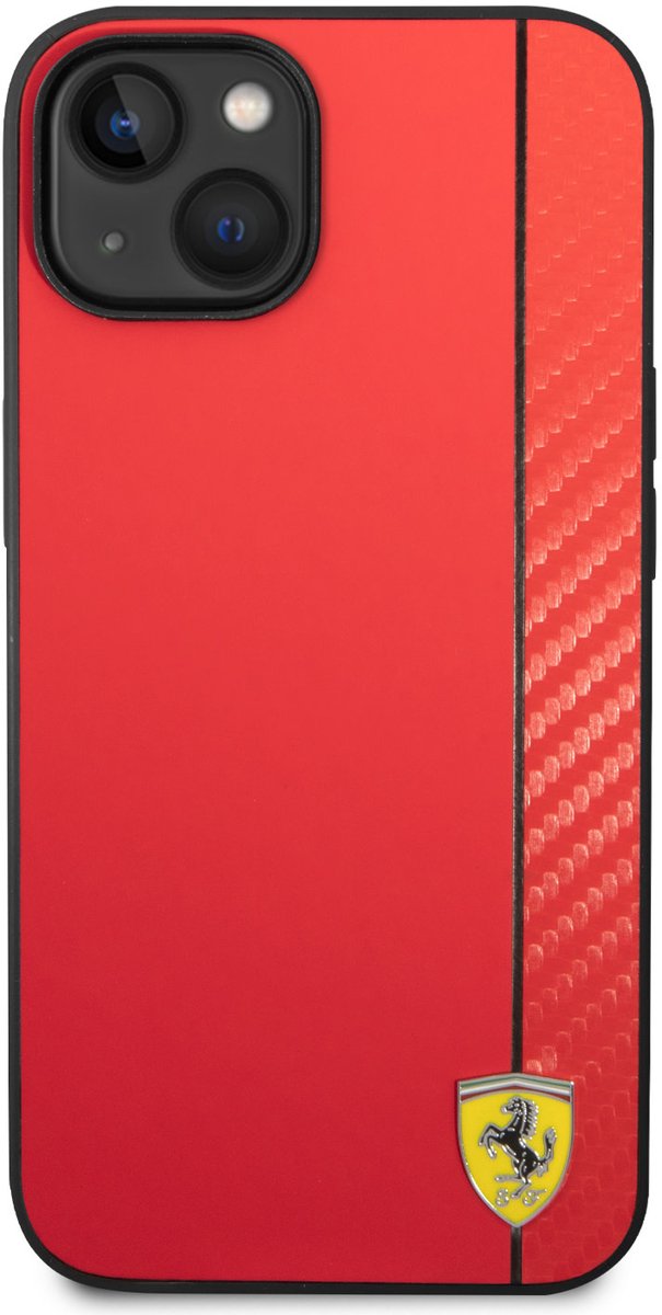 Ferrari Back Cover - iPhone 14 Plus & 15 Plus - Rood - Stoot- en krasbescherming - Sportief design van Merkloos — afbeelding 2