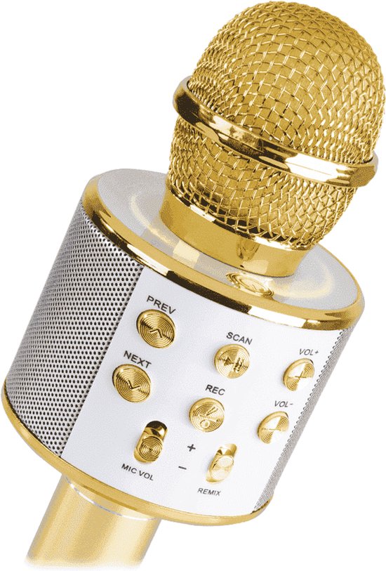 MAX KM01 karaoke microfoon – bluetooth – echo – goud