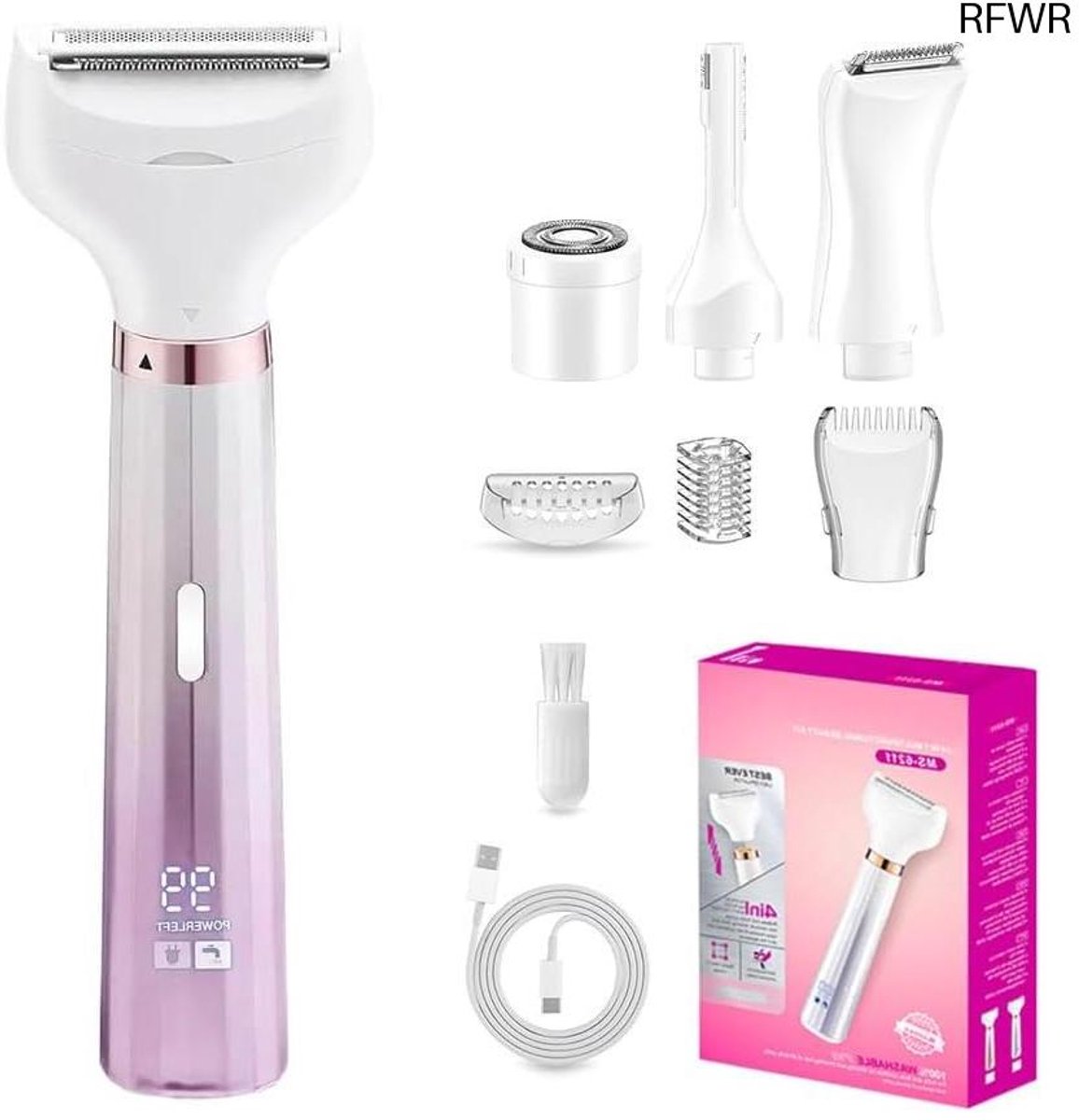 RFWR® Multifunctioneel elektrisch scheerapparaat voor vrouwen - 4-in-1 intieme scheeroplossing