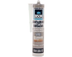 Bison Hout&Vloer vergrijsd koker 300 ml, voor parket, laminaat, planken, kurken, PVC, kleurvast, schuurbaar, elastisch, hoogwaardige afdichtingskit, voor voegen en opvullen