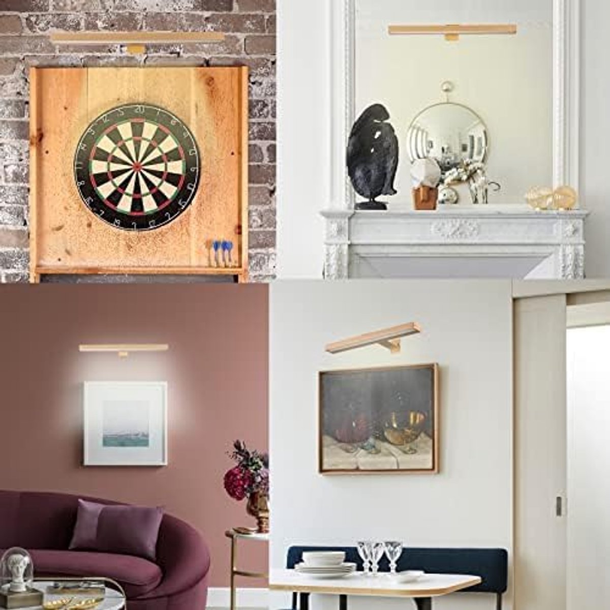 RFWR® Dimbare LED Wandlamp met Afstandsbediening voor Kunstwerk - Oplaadbare Fotolamp met 3 Kleuren