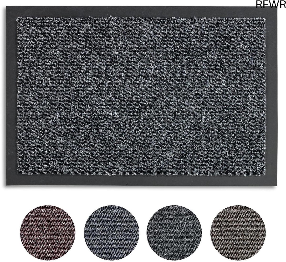RFWR Sneldrogende antislip deurmat 40x60 cm voor binnen - effen en onderhoudsvriendelijk