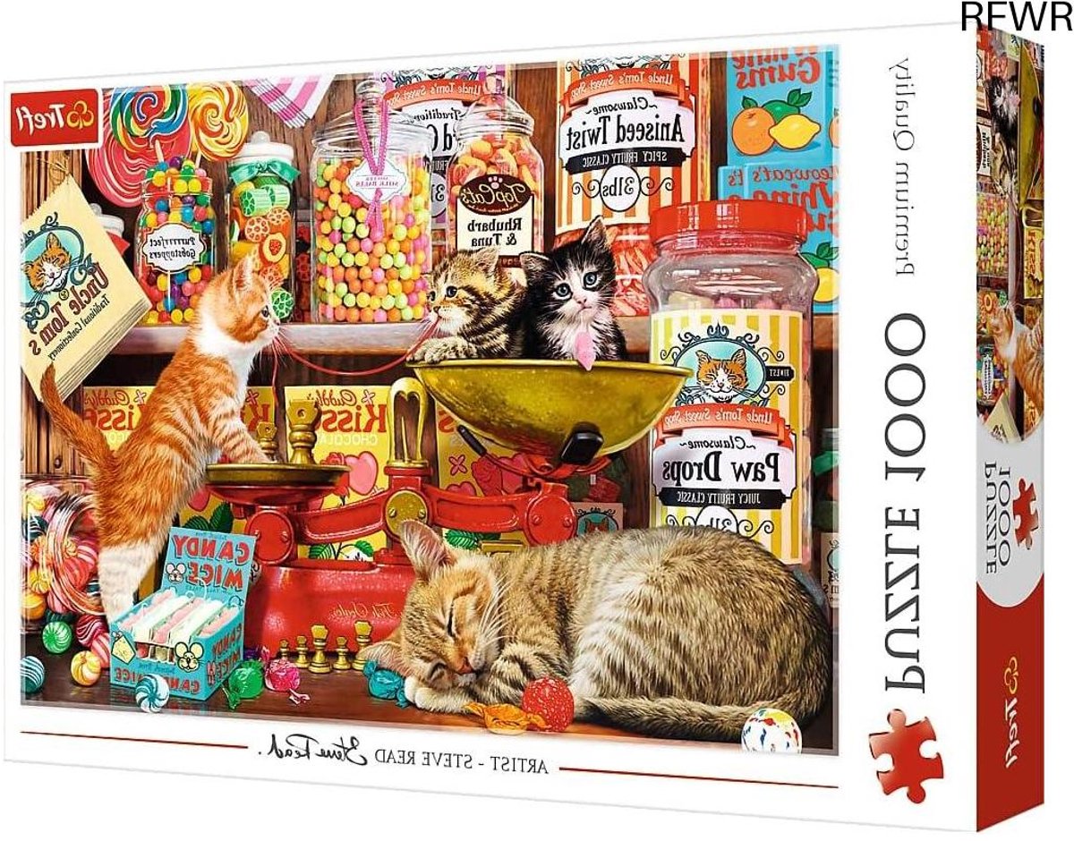 RFWR® Kattensnoepjes Puzzel - 1000 Stukjes, Creatief Spelen voor Kattenliefhebbers, Legpuzzel voor Volwassenen en Kinderen vanaf 12 Jaar