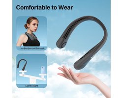 RFWR® Draagbare USB Nekventilator met 3 standen - 5000 mAh, tot 15 uur werktijd, ideaal voor buitenactiviteiten