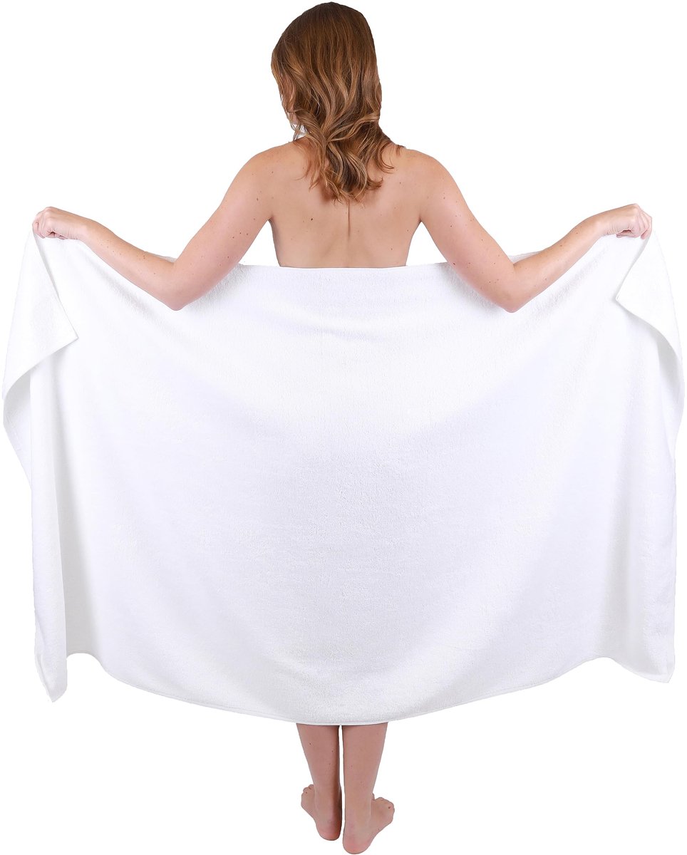 Ibenzoa® Extra Grote Badhanddoek van 100% Katoen voor Sauna en Strand in Wit