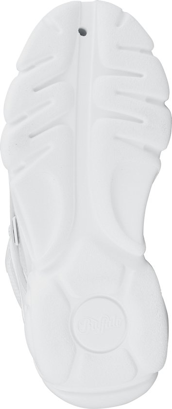 Zool van een witte Buffalo sneaker met Buffalo-logo in het midden.