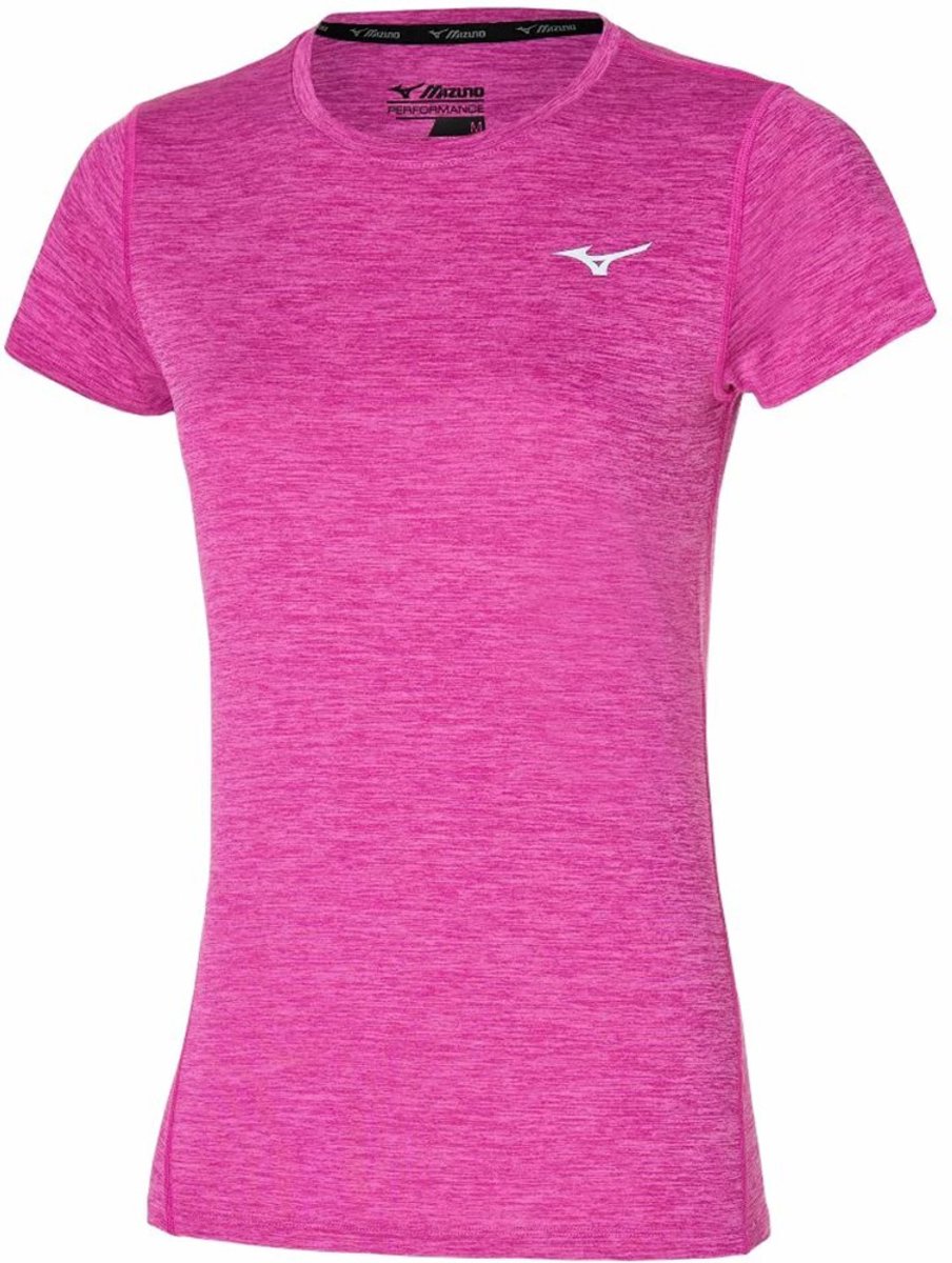 Mizuno Impulse Core Shirt Dames - sportshirts - donkerroze - Vrouwen